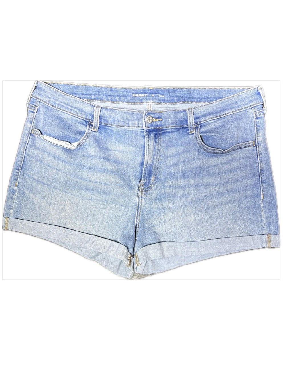 Old Navy Mid Rise Denim Shorts Cuffed Size 16